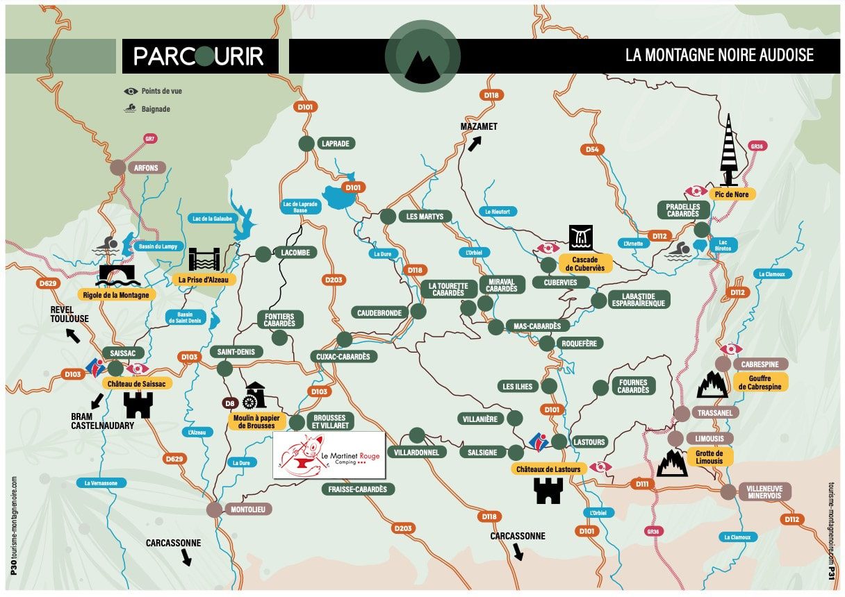 map of cultural visits in Aude Pays cathare